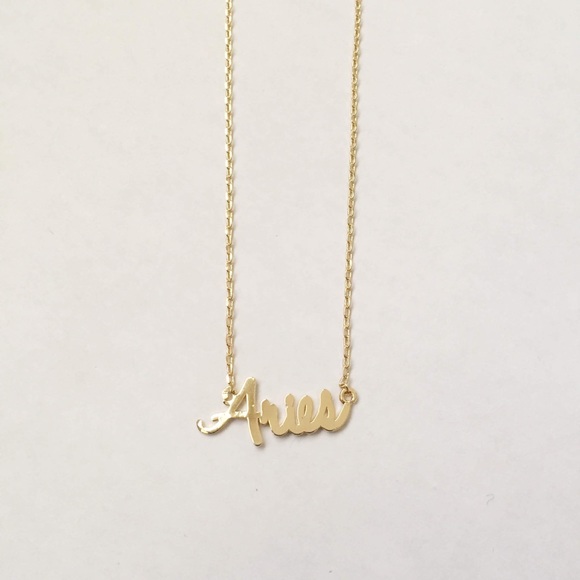 Gold Aries Necklace - Picture 1 of 2